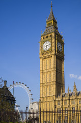 Fototapeta na wymiar Big Ben and the London Eye