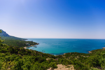 Fototapeta na wymiar Views of the Black sea from the mountain