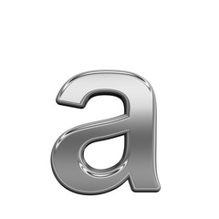 One lower case letter from titanium alphabet set, isolated on white. 3D illustration.One lower case letter from titanium alphabet set, isolated on white. 3D illustration.