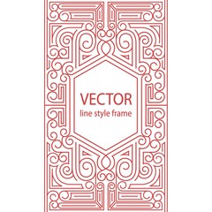 Vector geometric linear style frame - art deco border for text. Sketchbook cover design