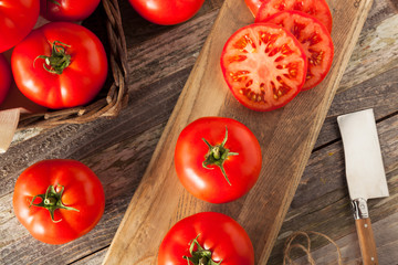 Raw Organic Red Beefsteak Tomatoes
