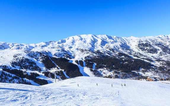 On the slopes of the ski resort of Meribel. France