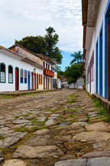 streets of the historical town Paraty Brazil