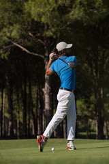 Obraz premium golf player hitting shot