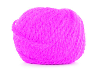 Clew of yarn, braided texture isolated on white background