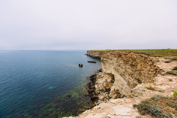 Coastal Sea Rocks beautiful view resort landscape in Tarhankut, Crimea