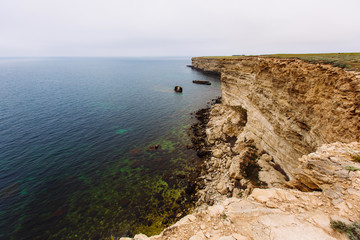 Coastal Sea Rocks beautiful view resort landscape in Tarhankut, Crimea