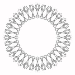 Round frame made of floral elements. Flowers border.