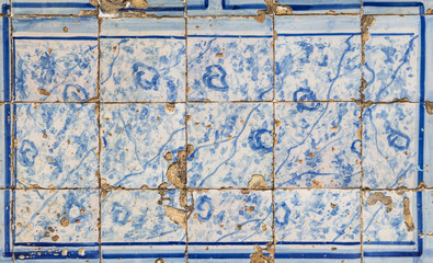 traditional azulejos tiles on facade