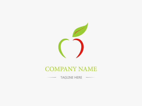Apple icon design. Business logo. Sign, symbol. Cartoon, flat style.