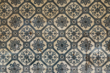 traditional azulejos tiles on facade