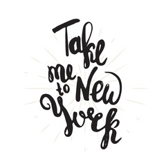 Vintage new york t-shirt design with hand lettering. Vector EPS10.
