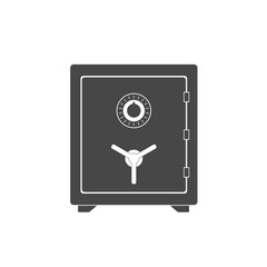 Safe vector icon in a flat style. Safe metal box money secure and safe money concept symbol. Security finance steel safe treasure storage. Closed safe isolated on a white background