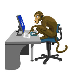 Stupid monkey with computer