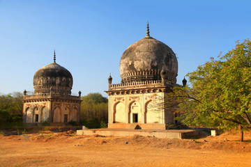 Fototapeta na wymiar Historic Quli Qutbshahi tombs in Hyderabad, India 