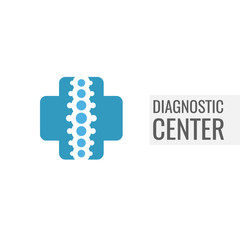 Medical diagnostic spine center vector logo design template.