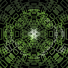 Abstract Contour Green Digital Design Square Background