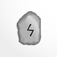 Ancient rune on the stone. Vector illustration.