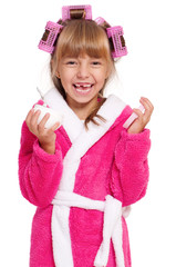  Little girl applying cream