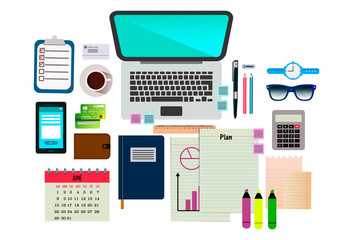 Set of objects for business banners, headers and backgrounds