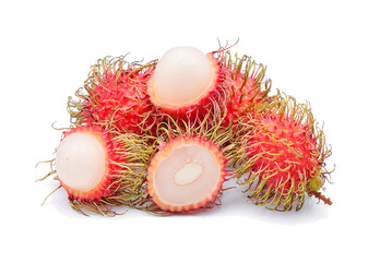 fresh rambutan isolate on white background