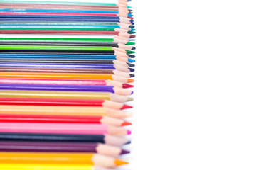 Colored pencils on white