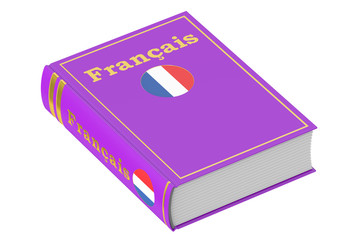 French language textbook, 3D rendering