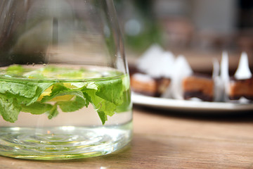 Water with citrus and mint