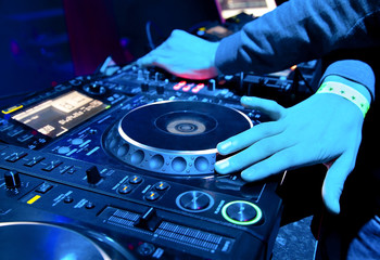 Dj playing the track