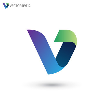 Abstract Letter V Vector Logo
