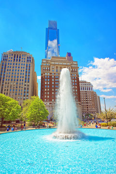 Fountain In Love Park Of Philadelphia PA