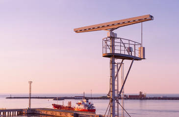 Radio locator near Viewing tower at Southern Pier of Ventspils