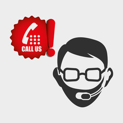 Call center design. customer service icon. Isolated illustration , vector