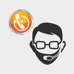 Call center design. customer service icon. Isolated illustration , vector
