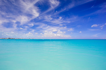 Beautiful turquoise clean water and blue sky