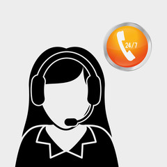 Call center design. customer service icon. Isolated illustration , vector