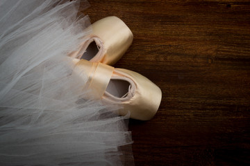 pointe shoes on the background Tutu