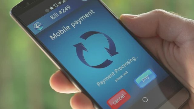Paying a store receipe with a smartphone app.