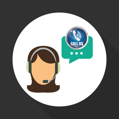 Call center design. customer service icon. Isolated illustration , vector