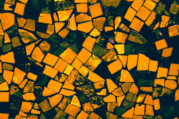 The Colorful vintage ceramic tiles wall decoration