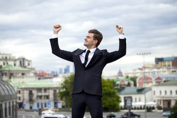 Portrait of a cheerful businessman