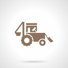 Farming tractor glyph style vector icon