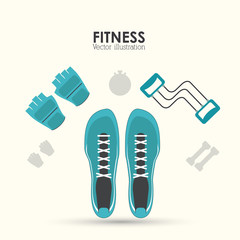 Fitness design. Gym icon. Flat illustration, sport vector graphic