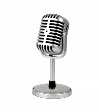 Retro microphone. ( Dynamic microphone ) on white bacground
