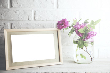 photo frame and rose