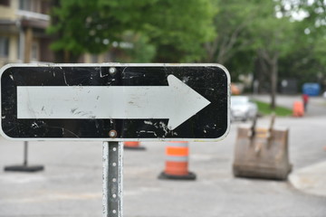 Road sign arrow