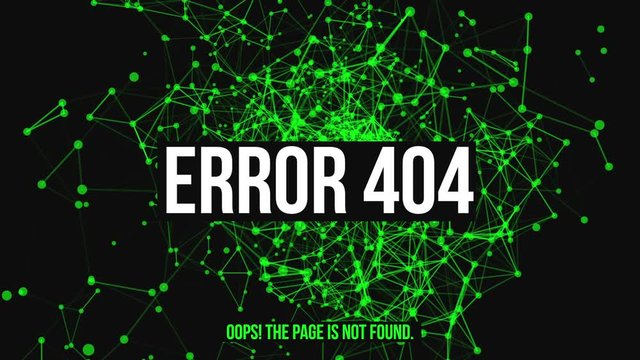 Page Not Found Error 404. Abstract Network Moving Background. Green Dots Connected by Lines on black background. Number 404. Available in FullHD and HD video animation footage. Seamless Loop Animation
