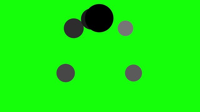 Progress loading bar UI indicator. Black Chasing Dots Loading Circle. Download progress, preloader animation web design template, interface upload. Animation of UI element 4K green screen chroma key