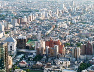 Fototapeta na wymiar Aerial view of Shinjuku skyline, Tokyo