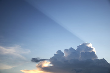 blue sky with clouds close up